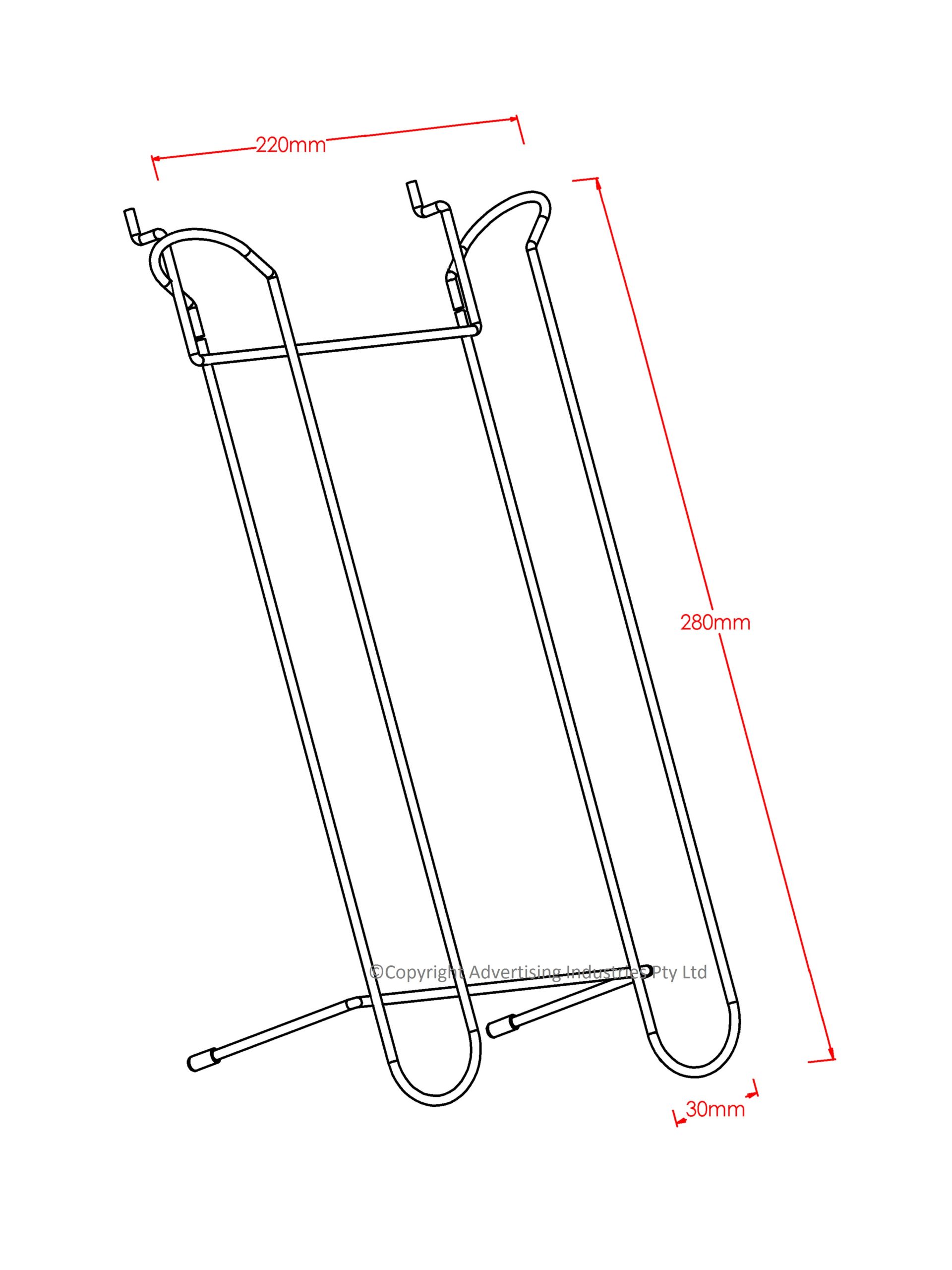 H127 A4 Wire Brochure Holder Single - ai - Made in Melbourne